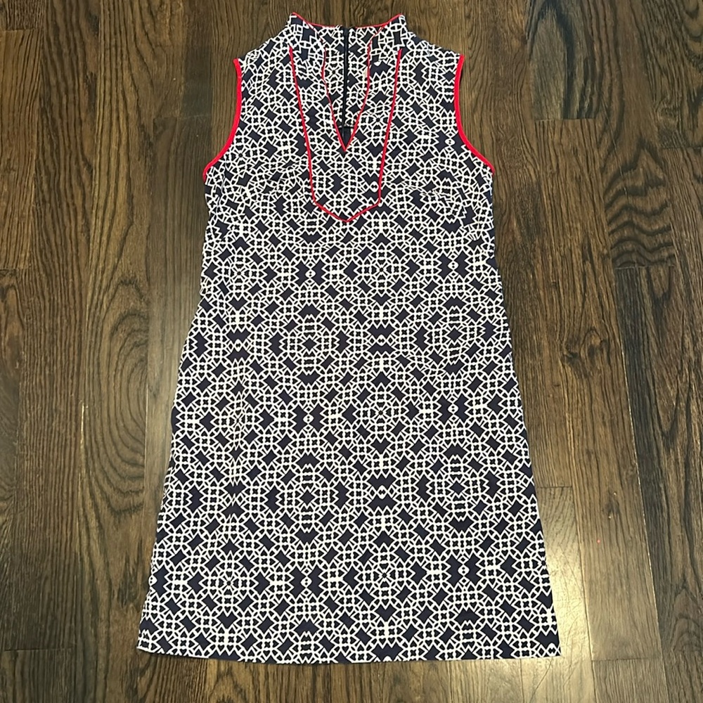 Eliza J navy patterned dress